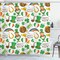 Ambesonne St. Patrick's Day Shower Curtain, Irish Party Pattern Beer Leprechaun Flag Hearts Rainbow Gold Shamrock, Cloth Fabric Bathroom Decor Set with Hooks, 69" W x 70" L, Jade Green White Multicolor